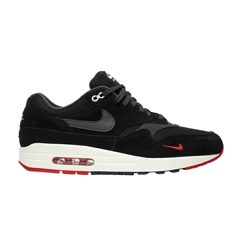 ナイキ マックス プレミアム 黒色 ブラック 灰色 グレー 赤 レッド エアマックス BRED スニーカー メンズ NIKE AIR MAX 1 PREMIUM / BLACK OIL GREY UNIVERSITY RED