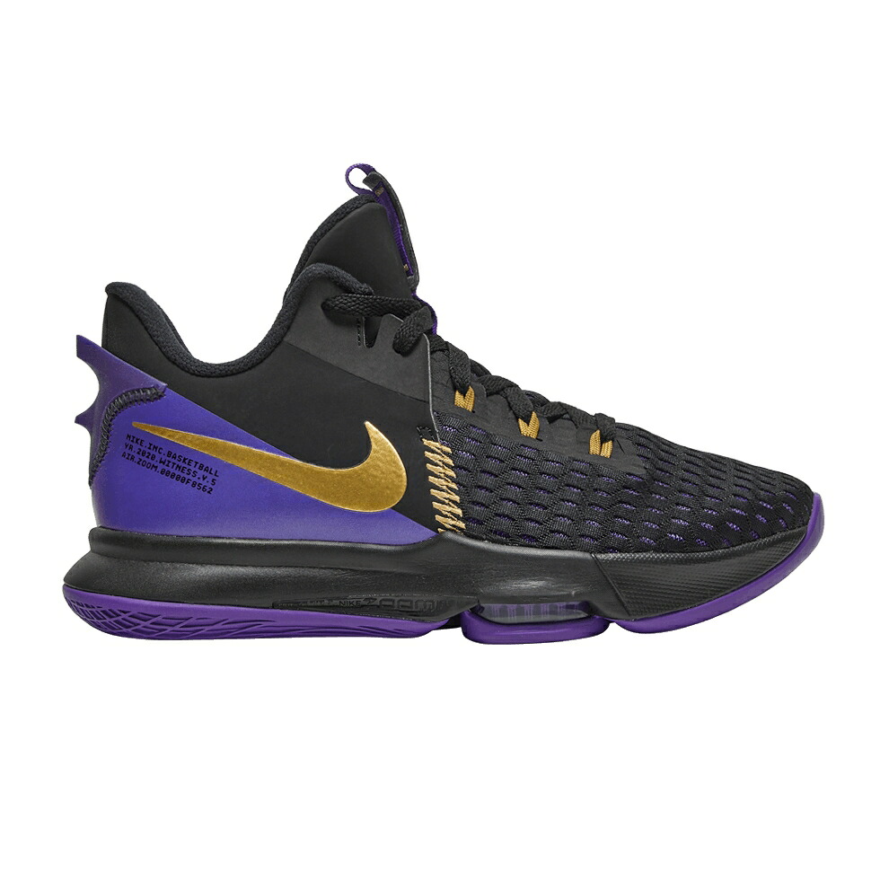 ナイキ レブロン 黒いこと 黒いこと ゴールド ウィットネス \u0027LAKERS\u0027 スニーカー メンズ NIKE LEBRON WITNESS 5 EP / BLACK METALLIC GOLD FIERCE