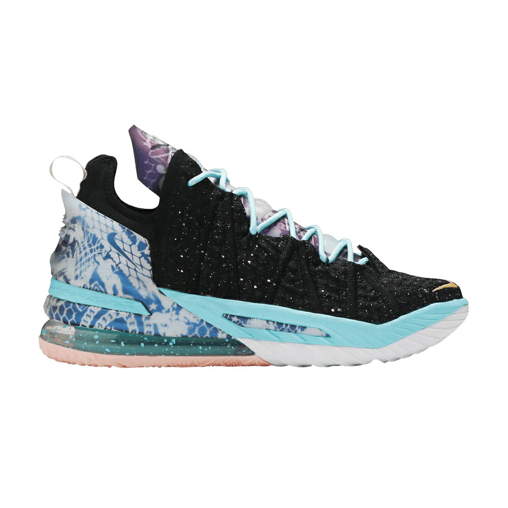 ナイキ レブロン 黒いこと 黒いこと アクア ゴールド \u0027REFLECTIONS\u0027 スニーカー メンズ NIKE LEBRON 18 EP / BLACK BLEACHED AQUA TOPAZ GOLD