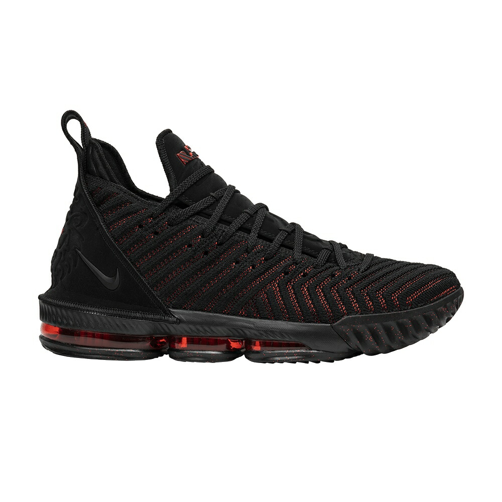 ナイキ レブロン 黒色 ブラック 赤 レッド FRESH BRED スニーカー メンズ NIKE LEBRON 16 / BLACK BLACK UNIVERSITY RED