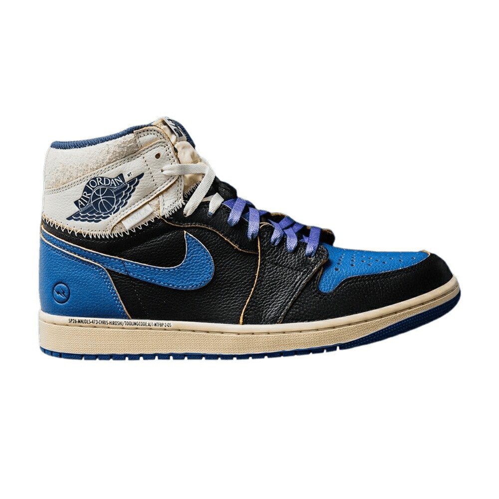 ナイキ ユニオン ロサンゼルス ハイ 黒色 ブラック 紺色 ネイビー エアジョーダン 'SPORT ROYAL' スニーカー メンズ AIR JORDAN FRAGMENT DESIGN X UNION LA AIR JORDAN 1 RETRO HIGH OG / BLACK NAVY SPORT ROYAL SAIL