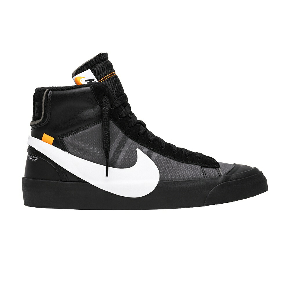 ナイキ オフホワイト ブレイザー ミッド 黒色 ブラック 白色 ホワイト GRIM REAPERS スニーカー メンズ NIKE OFF-WHITE X BLAZER MID / BLACK CONE BLACK WHITE