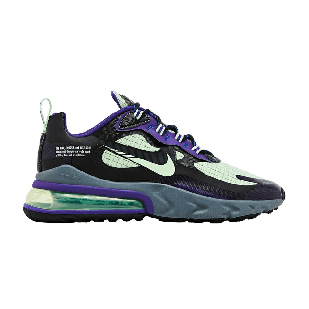 ナイキ マックス リアクト 黒色 ブラック クール 灰色 グレー コート エアマックス 'FUTURE SWOOSH' スニーカー メンズ NIKE AIR MAX 270 REACT / BLACK COOL GREY COURT PIRPLE