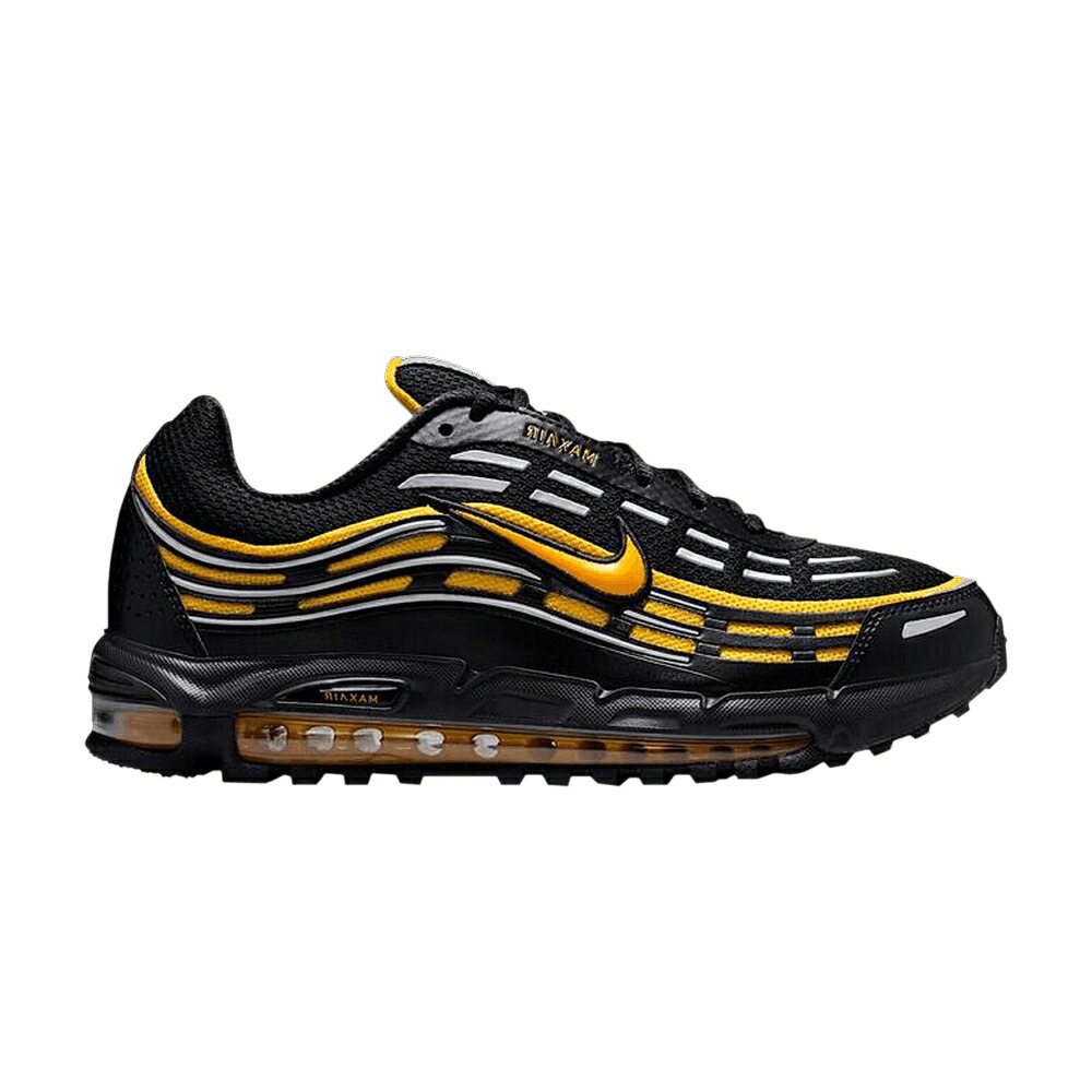 ナイキ マックス 黒色 ブラック 銀色 シルバー エアマックス 2.5 'BLACK MAIZE' スニーカー メンズ NIKE AIR MAX TL VARSITY / BLACK METALLIC SILVER VARSITY｜スニケス
