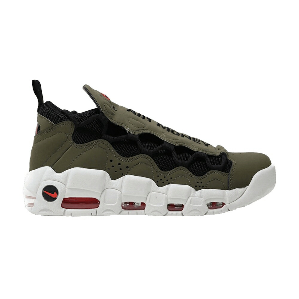 ナイキ オリーブ 黒色 ブラック 赤 レッド エアモアマネー 'OLIVE' スニーカー メンズ NIKE AIR MORE MONEY / OLIVE BLACK HABANERO RED