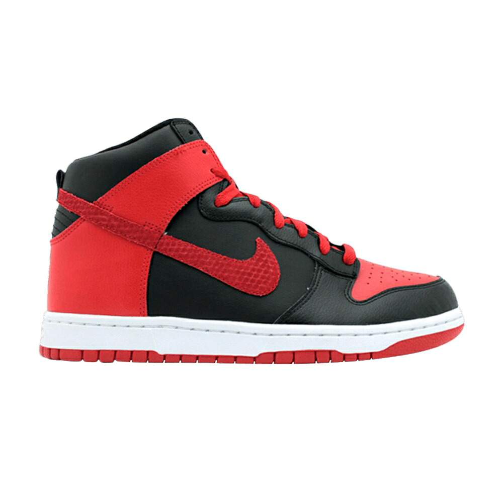 ナイキ ダンク ハイ 黒色 ブラック 赤 レッド 白色 ホワイト ダンクハイ スニーカー メンズ NIKE DUNK HIGH / BLACK SPORT RED WHITE｜スニケス