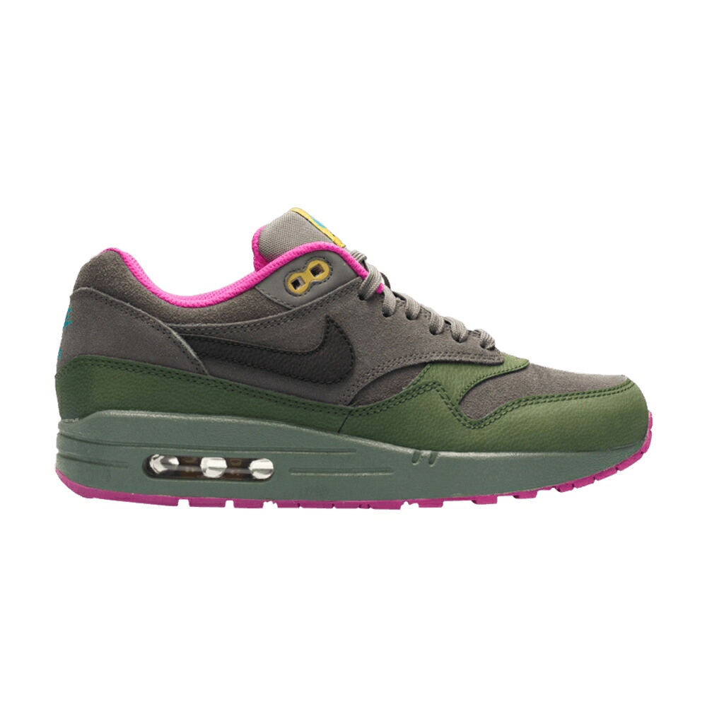 ナイキ マックス レザー カーボン 黒色 ブラック 緑 グリーン エアマックス 'PEWTER GREEN' スニーカー メンズ NIKE AIR MAX 1 LEATHER CARBON / DARK PEWTER BLACK CARBON GREEN