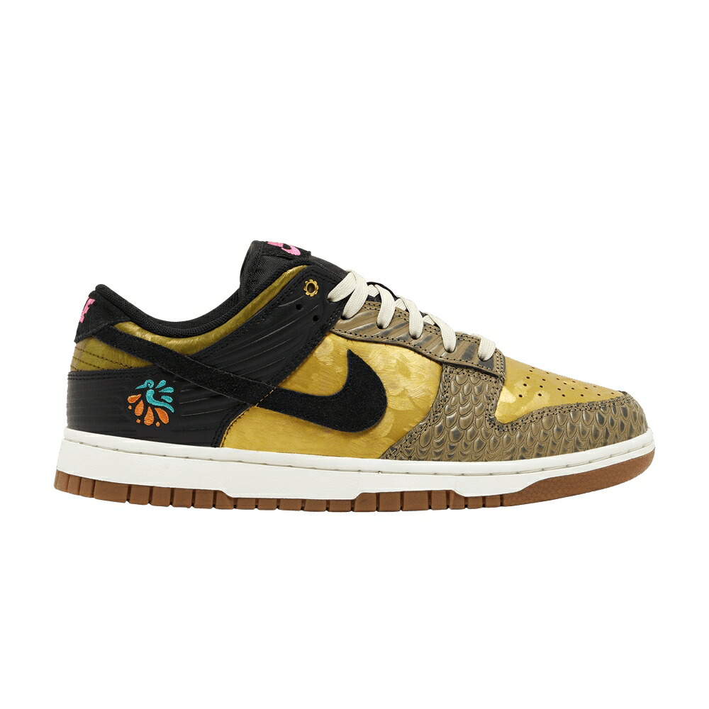ナイキ ダンク 黒色 ブラック カーキ ゴールド ダンクロー D MUERTOS スニーカー レディース NIKE WMNS DUNK LOW A DE / BLACK KHAKI METALLIC GOLD MEDIUM