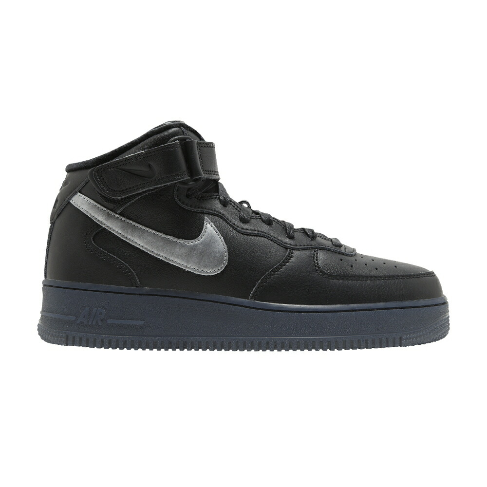 ナイキ ミッド プレミアム 黒色 ブラック 銀色 シルバー ピンク エアフォース BLACK SILVER スニーカー メンズ NIKE AIR FORCE 1 MID PREMIUM METALLIC / BLACK METALLIC SILVER HYPER PINK