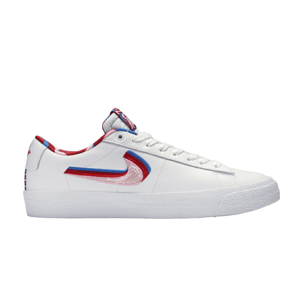 ナイキ ブレイザー エスビー 白いこと 白いこと サクラ色 ライズ 赤 赤いこと スニーカー メンズ NIKE PARRA X BLAZER LOW GT SB QS / WHITE PINK RISE GYM RED