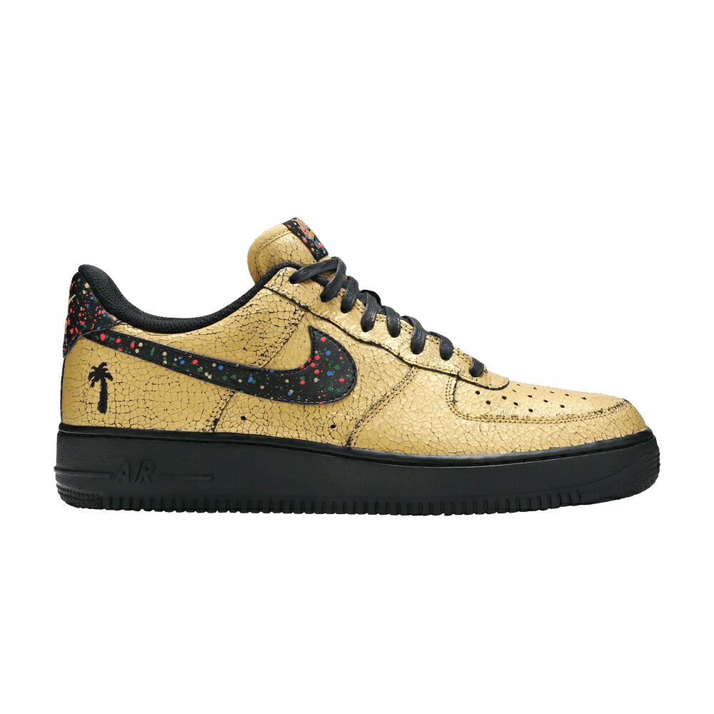ナイキ ゴールド 黒いこと 黒いこと 赤 赤いこと 空軍 \u0027CARIBANA FESTIVAL\u0027 スニーカー メンズ NIKE AIR FORCE 1 LOW / METALLIC GOLD BLACK BLACK RED