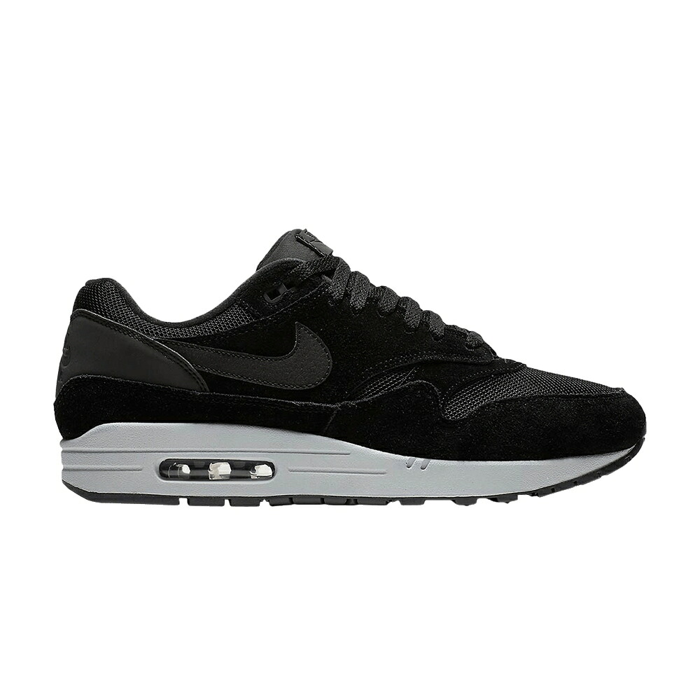ナイキ マックス 黒色 ブラック ピュア プラチナム 灰色 グレー エアマックス 'REFLECTIVE HEEL' スニーカー メンズ NIKE AIR MAX 1 / BLACK PURE PLATINUM DARK GREY｜スニケス