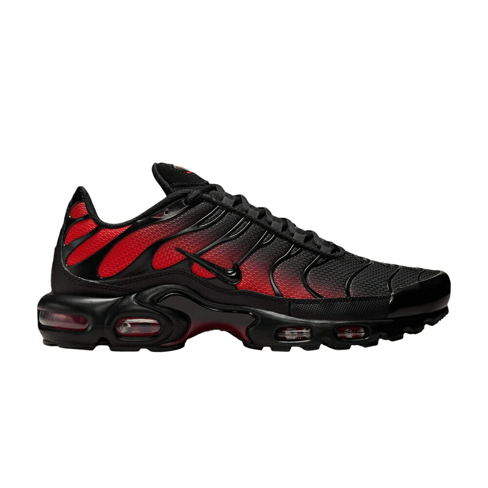 ナイキ マックス 黒色 ブラック クリムゾン 赤 レッド エアマックスプラス 'BLACK CRIMSON' スニーカー メンズ NIKE AIR MAX PLUS LIGHT / BLACK LIGHT CRIMSON NOBLE RED｜スニケス