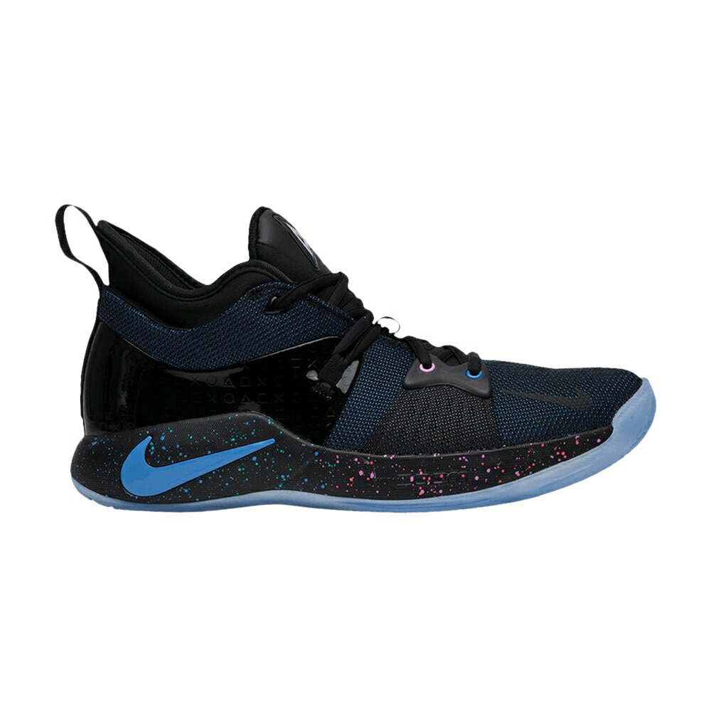 ナイキ 黒色 ブラック 青色 ブルー 'BLACK BLUE' スニーカー メンズ NIKE PLAYSTATION X PG 2 RACER SAMPLE / BLACK RACER BLUE