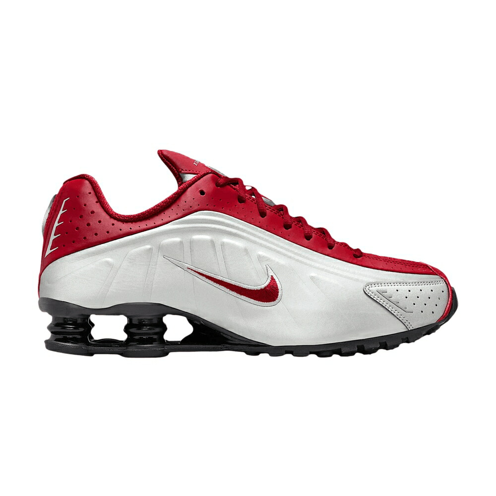 ナイキ ショックス しろがね色 しろがね色 黒いこと 黒いこと 野球クラブ \u0027METALLIC CRIMSON\u0027 スニーカー メンズ NIKE SHOX R4 SILVER BLACK TEAM / METALLIC SILVER BLACK TEAM メンズ靴-靴