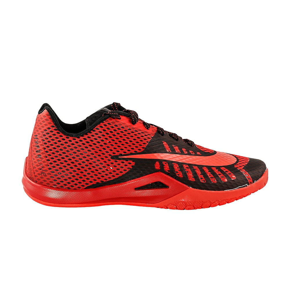ナイキ 赤 レッド 黒色 ブラック スニーカー メンズ NIKE HYPERLIVE / UNIVERSITY RED BLACK BLACK GYM｜スニケス