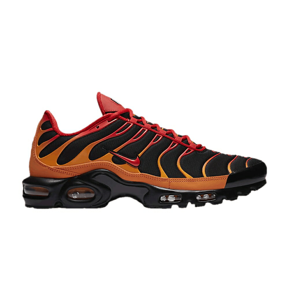 ナイキ マックス 黒色 ブラック 橙 オレンジ 赤 レッド エアマックスプラス VOLCANO スニーカー メンズ NIKE AIR MAX PLUS / BLACK VIVID ORANGE CHILE RED