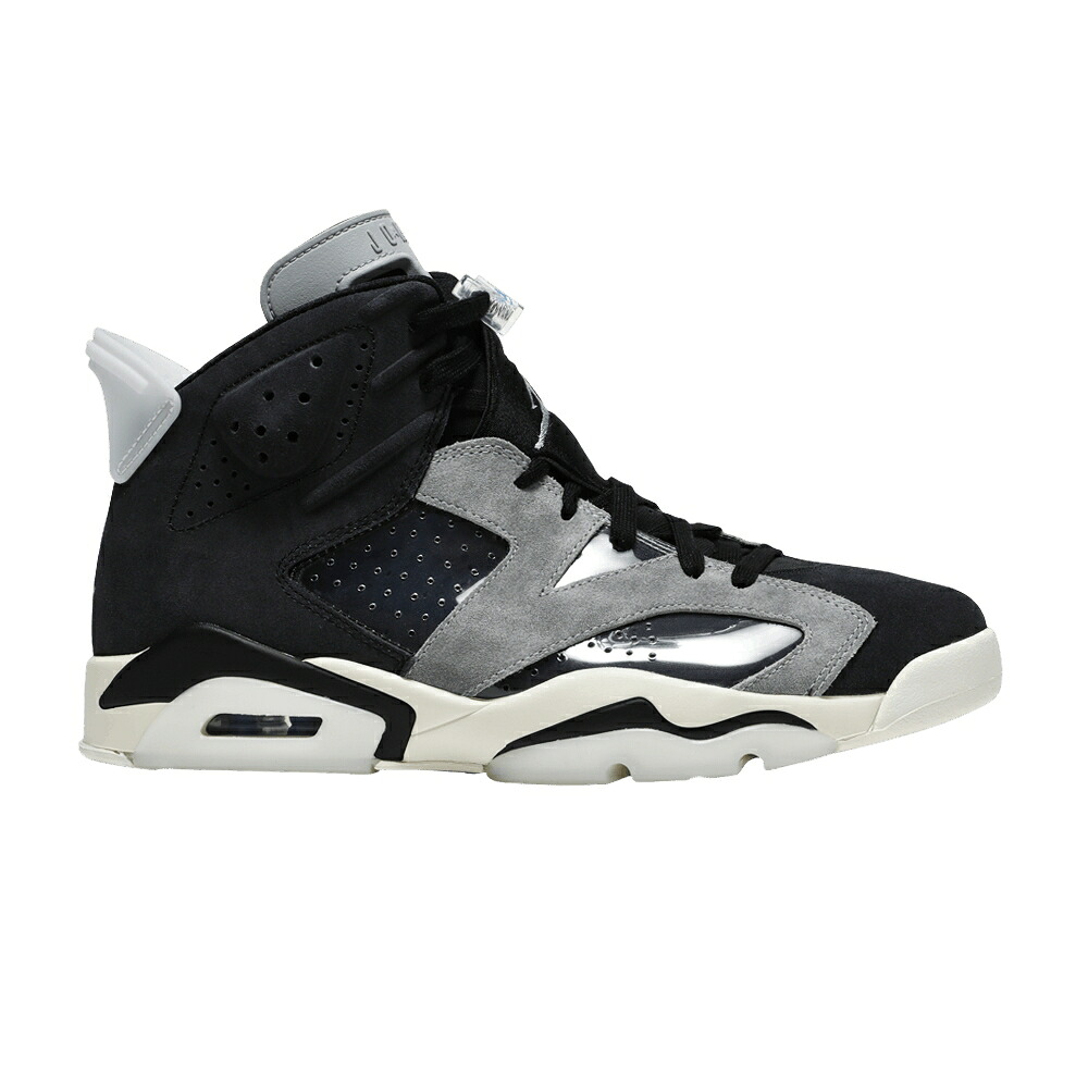 ナイキ 黒いこと 黒いこと 薄墨色 薄墨色 エアジョーダン \u0027TECH CHROME\u0027 スニーカー レディース AIR JORDAN WMNS AIR JORDAN 6 RETRO / BLACK LIGHT SMOKE GREY SAIL 靴-スニーカー-レディース靴