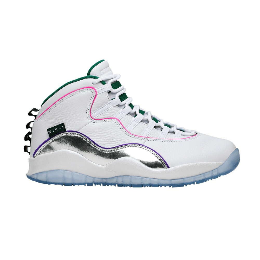 ナイキ 白いこと 白いこと 黒いこと 黒いこと エアジョーダン \u0027WINGS\u0027 スニーカー メンズ AIR JORDAN AIR JORDAN 10 RETRO / WHITE CLOVER CHROME BLACK