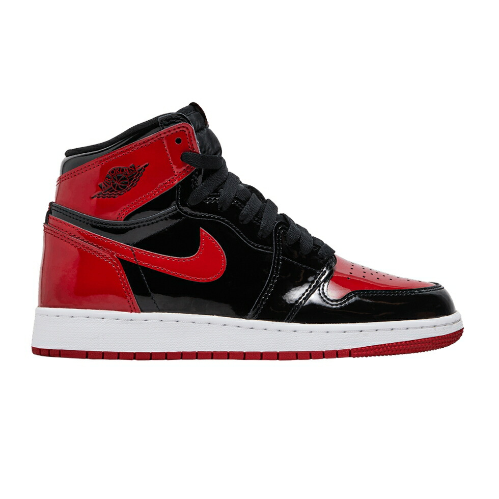ナイキ ハイ 黒色 ブラック 白色 ホワイト 赤 レッド エアジョーダン 'PATENT BRED' ジュニア キッズ AIR JORDAN AIR JORDAN 1 RETRO HIGH OG GS / BLACK WHITE VARSITY RED ベビー マタニティ スニーカー