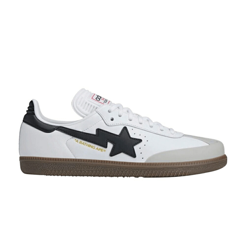 アディダス サンバ 黒色 ブラック 白色 ホワイト 'WHITE GUM' スニーカー メンズ ADIDAS BAPE X SAMBA BLACK / WHITE BLACK GUM