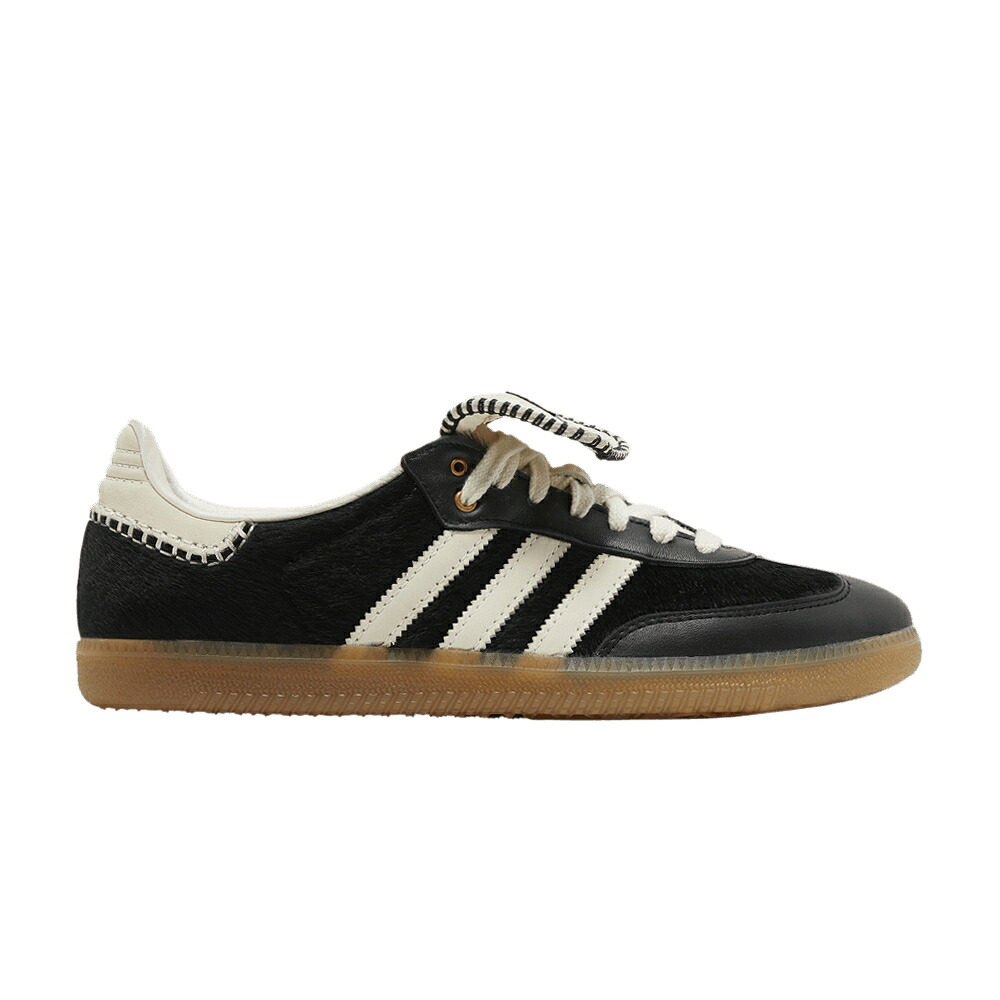 アディダス サンバ ポニー コア 黒色 ブラック クリーム 白色 ホワイト 'BLACK' スニーカー メンズ ADIDAS WALES BONNER X SAMBA PONY / CORE BLACK CREAM WHITE CREAM|スニケス