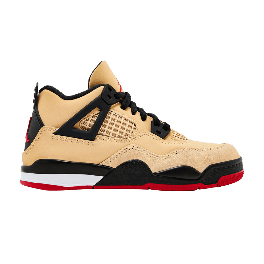 ナイキ 白色 ホワイト ファイア 赤 レッド 黒色 ブラック エアジョーダン 'PIZZA' ジュニア キッズ AIR JORDAN AIR JORDAN 4 RETRO PS / SESAME WHITE FIRE RED BLACK ベビー マタニティ スニーカー