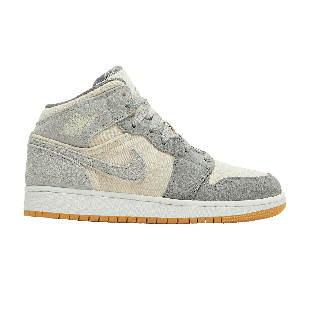 ナイキ ミッド エアジョーダン 'COCONUT GREY' ジュニア キッズ AIR JORDAN AIR JORDAN 1 MID SE GS MILK PARTICLE / COCONUT MILK COCONUT MILK ベビー マタニティ スニーカー｜スニケス