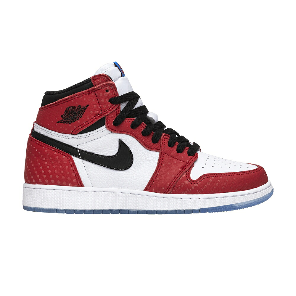 ナイキ ハイ 赤 レッド 黒色 ブラック 白色 ホワイト 青色 ブルー エアジョーダン 'ORIGIN STORY' ジュニア キッズ AIR JORDAN MARVEL X AIR JORDAN 1 RETRO HIGH GS / GYM RED BLACK WHITE PHOTO BLUE ベビー マタニ|スニケス