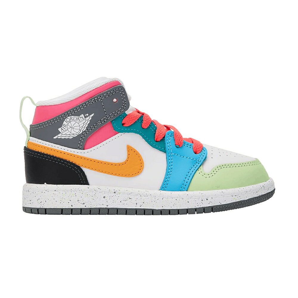 ナイキ ミッド 白色 ホワイト シャドー シャドウ エアジョーダン 'MULTICOLOR' ジュニア キッズ AIR JORDAN AIR JORDAN 1 MID SE PS 'MULTI-COLOR' / WHITE TAXI DARK SHADOW HYPER ベビー マタニティ スニーカー|スニケス