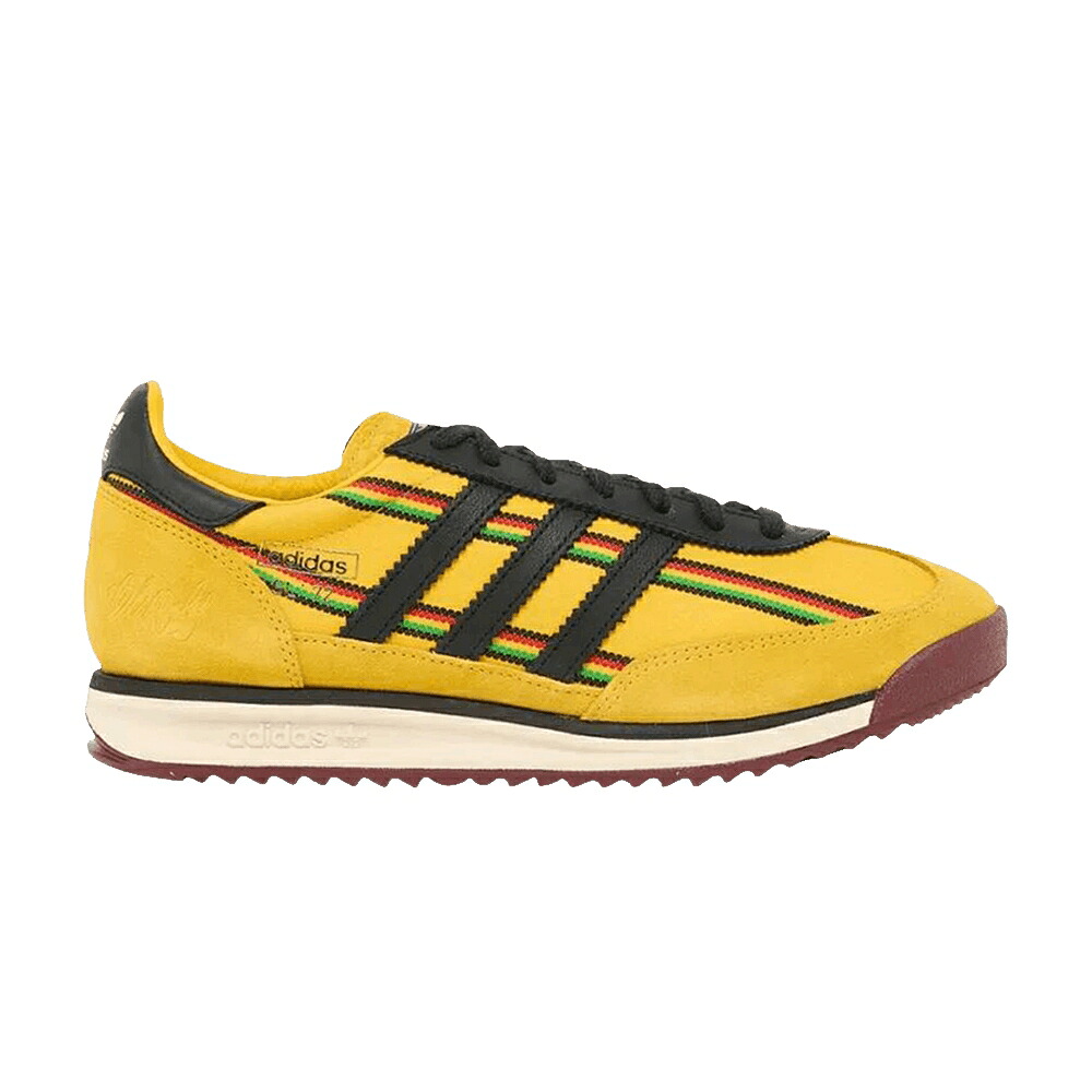アディダス ゴールド コア 黒色 ブラック 'YELLOW' スニーカー メンズ ADIDAS BOB MARLEY X SL 72 / BOLD GOLD CORE BLACK MULTI COLOR|スニケス
