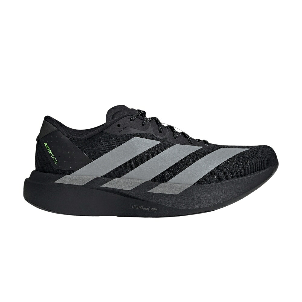 アディダス アディゼロ 黒色 ブラック 銀色 シルバー コア 'CORE METALLIC' スニーカー メンズ ADIDAS ADIZERO EVO SL M BLACK SILVER / CORE BLACK SILVER METALLIC