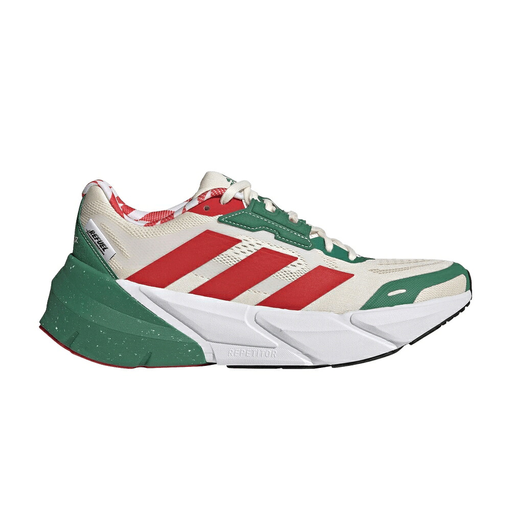 アディダス 白色 ホワイト 赤 レッド 緑 グリーン 'REFUEL' スニーカー メンズ ADIDAS ADISTAR 1 / CHALK WHITE VIVID RED BOLD GREEN