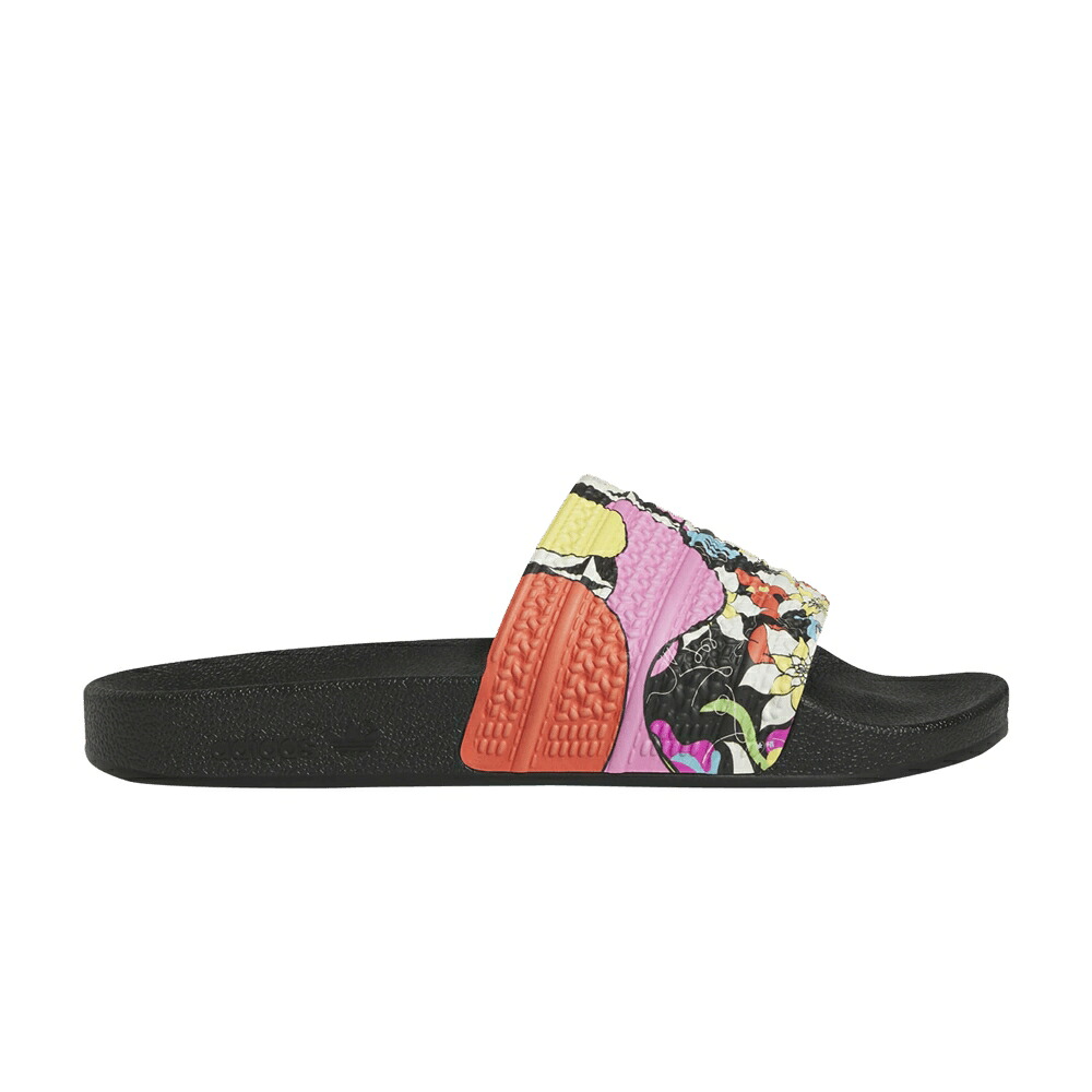 アディダス アディレッタ サンダル コア 黒色 ブラック 白色 ホワイト 'PRIDE' スニーカー メンズ ADIDAS RICH MNISI X ADILETTE SLIDE / CORE BLACK OFF WHITE CORE BLACK