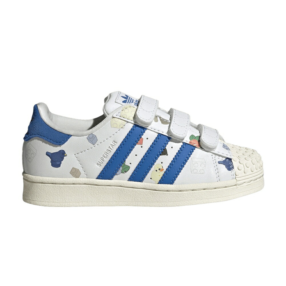 アディダス スーパースター 白色 ホワイト 青色 ブルー BRICKS BLUE スニーカー メンズ ADIDAS LEGO X SUPERSTAR CF J AND FIGURINE - WHITE ROYAL / FOOTWEAR WHITE ROYAL BLUE CLEAR