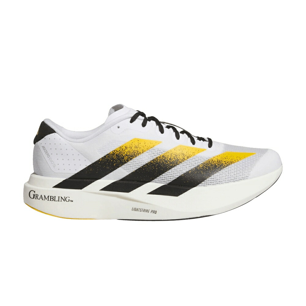 アディダス アディゼロ 白色 ホワイト コア 黒色 ブラック チーム GRAMBLING STATE スニーカー メンズ ADIDAS NCAA X ADIZERO EVO SL / CLOUD WHITE CORE BLACK TEAM