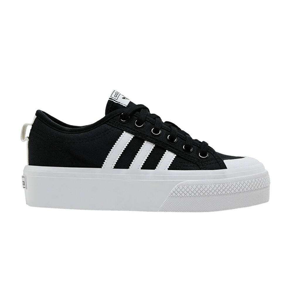 アディダス コア 黒色 ブラック 白色 ホワイト 'BLACK' スニーカー レディース ADIDAS WMNS NIZZA PLATFORM / CORE BLACK FOOTWEAR WHITE