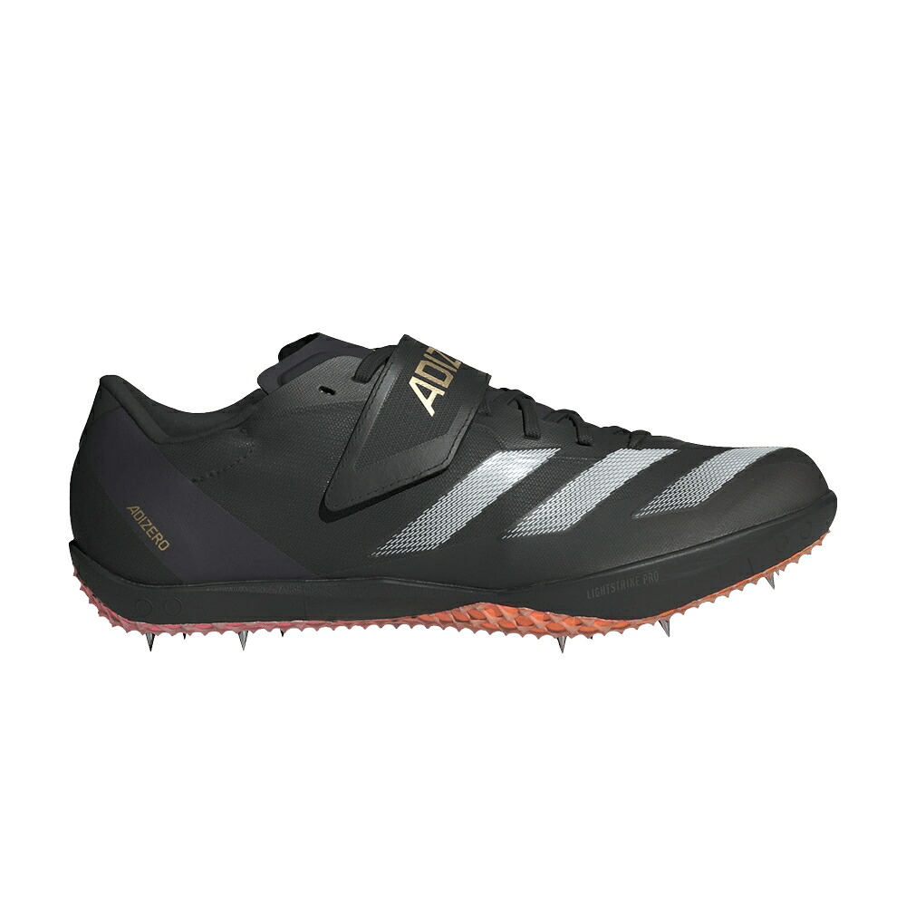 アディダス アディゼロ ハイ コア 黒色 ブラック ゼロ '2024 PACK' スニーカー メンズ ADIDAS ADIZERO HIGH JUMP ATHLETE / CORE BLACK ZERO METALLIC SPARK｜スニケス