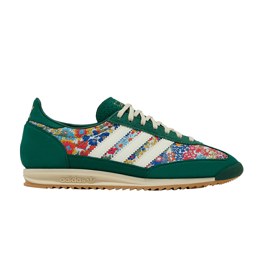 アディダス 緑 緑であること 皮膚軟化剤 白いこと 白いこと \u0027FLORAL EMBROIDERY\u0027 スニーカー レディース ADIDAS LIBERTY LONDON X WMNS SL72 OG / COLLEGIATE GREEN CREAM WHITE GUM