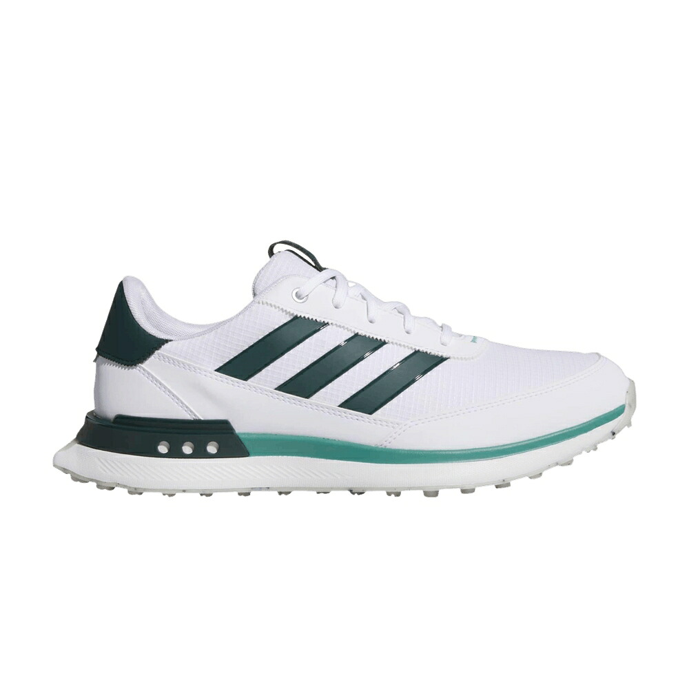 アディダス ゴルフ 白色 ホワイト 銀色 シルバー 'WHITE IVY' スニーカー メンズ ADIDAS S2G 24 SPIKELESS GOLF AURORA / CLOUD WHITE WONDER SILVER SILVER｜スニケス