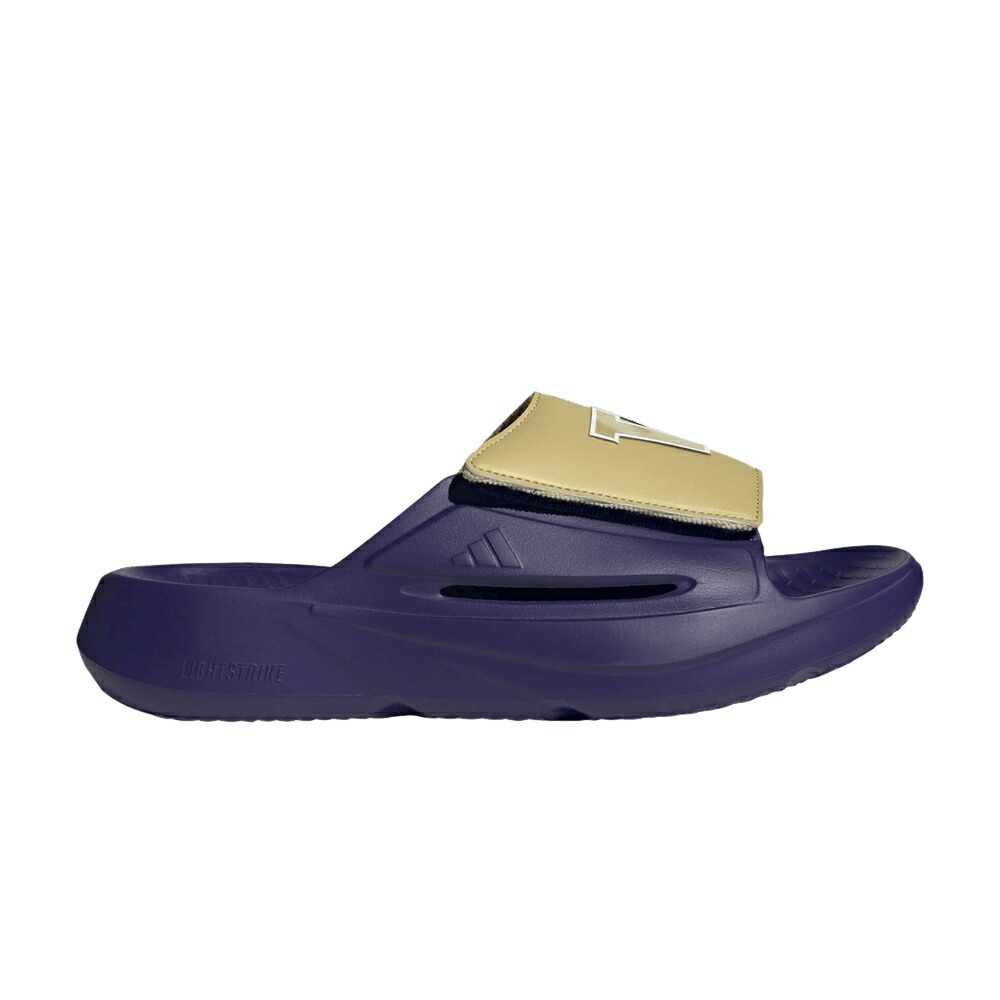 アディダス サンダル チーム カレッジ 紫 パープル 白色 ホワイト ワシントン ハスキーズ スニーカー メンズ ADIDAS NCAA X LIGHTBLAZE SLIDE WASHINGTON HUSKIES / TEAM COLLEGE PURPLE CLOUD WHITE