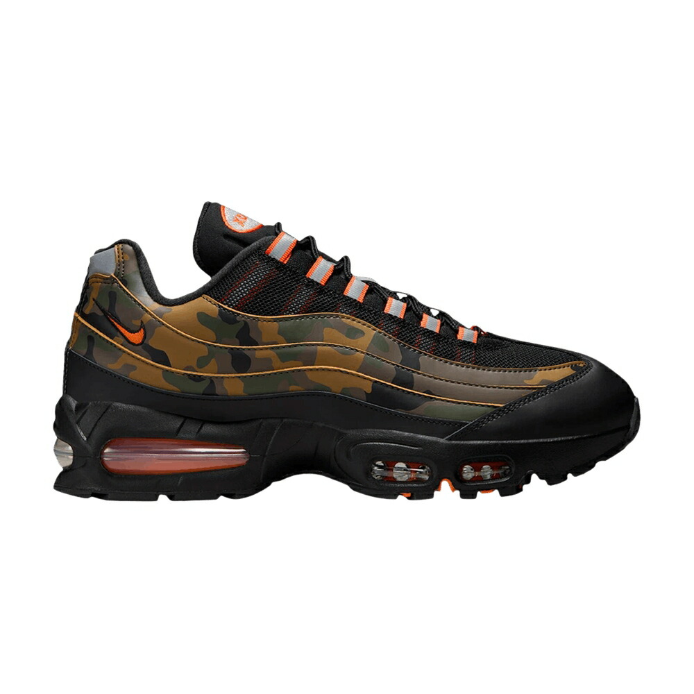 ナイキ マックス 黒色 ブラック 橙 オレンジ エアマックス ORANGE CAMO スニーカー メンズ NIKE AIR MAX 95 OG / BLACK SAFETY ORANGE METALLIC