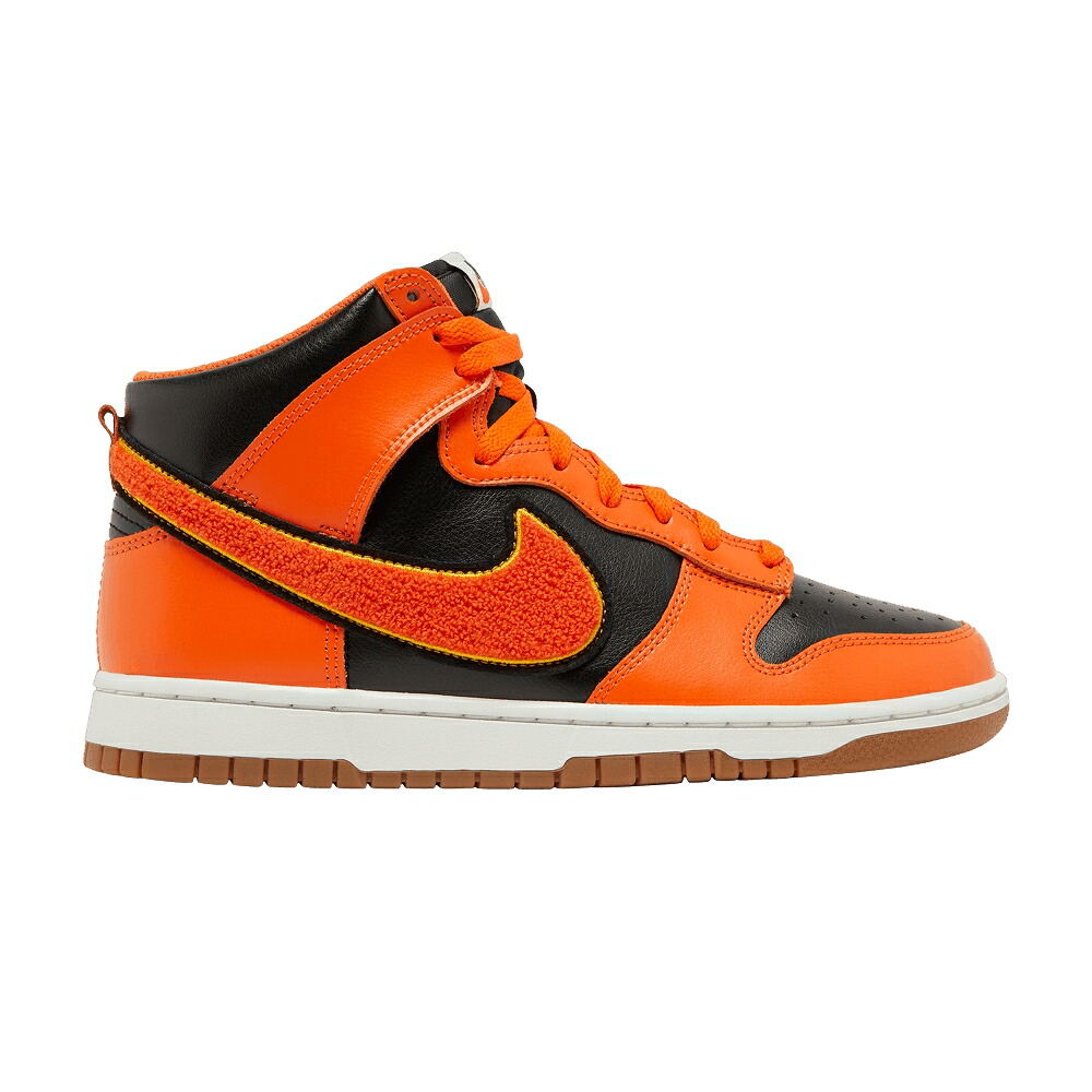 ナイキ ダンク ハイ スウッシュ スウォッシュ 黒色 ブラック ゴールド ダンクハイ 'CHENILLE ORANGE' スニーカー メンズ NIKE DUNK HIGH SWOOSH - SAFETY / BLACK UNIVERSITY GOLD SUMMIT