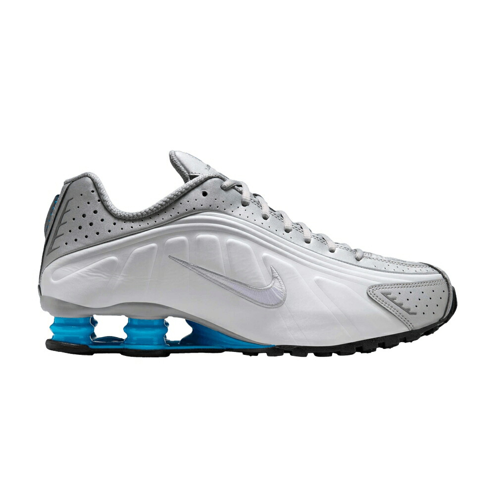 ナイキ ショックス 銀色 シルバー 白色 ホワイト 青色 ブルー BLUE LAGOON スニーカー メンズ NIKE SHOX R4 / METALLIC SILVER WHITE BLUE