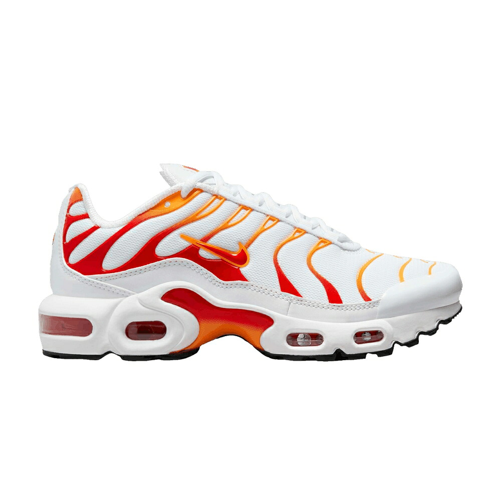 ナイキ マックス 白色 ホワイト 赤 レッド レーザー エアマックスプラス 'WHITE LAVA' ジュニア キッズ NIKE AIR MAX PLUS GS / WHITE UNIVERSITY RED LASER ベビー マタニティ スニーカー｜スニケス