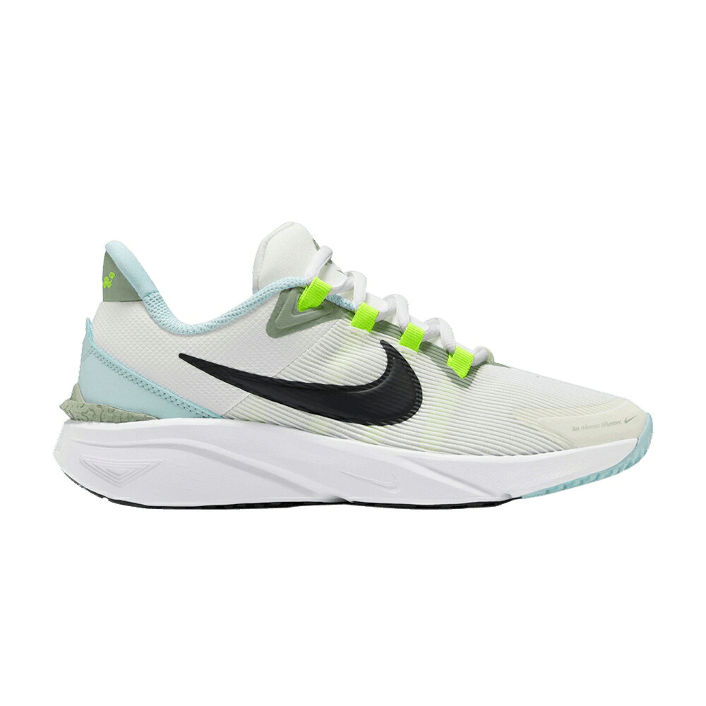 ナイキ 白色 ホワイト 翡翠 ジェード 黒色 ブラック 'WHEREVER WHENEVER' ジュニア キッズ NIKE STAR RUNNER 4 NEXT NATURE GS / WHITE JADE HORIZON VOLT BLACK ベビー マタニティ スニーカー