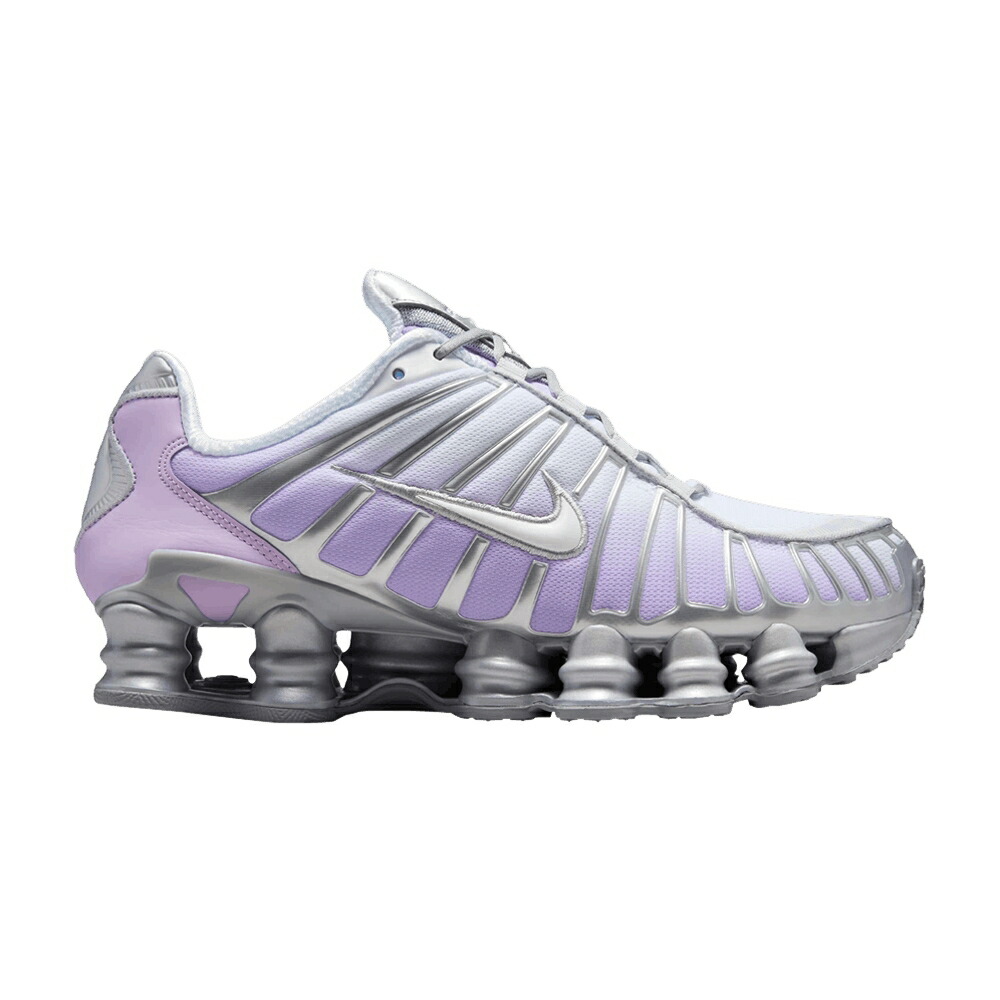 ナイキ ショックス しろがね色 しろがね色 紫 パープル \u0027PURPLE FADE\u0027 スニーカー レディース NIKE WMNS SHOX TL / METALLIC SILVER PURPLE