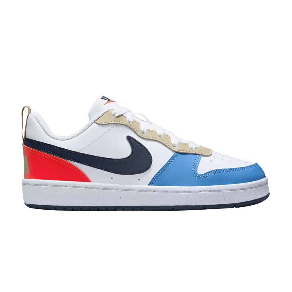 ナイキ コート サンダー 青色 ブルー 白色 ホワイト クリムゾン コートバーロウ 'WHITE CRIMSON' ジュニア キッズ NIKE COURT BOROUGH LOW RECRAFT GS THUNDER BLUE LIGHT / WHITE LIGHT CRIMSON BLUE BEYOND ベビー マ