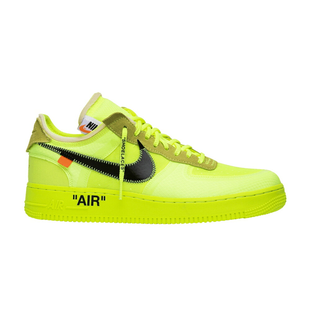 ナイキ 象牙色 黒いこと 黒いこと 翡翆 ジェード 空軍 \u0027VOLT\u0027 スニーカー メンズ NIKE OFF-WHITE X AIR FORCE 1 LOW / VOLT CONE BLACK HYPER JADE