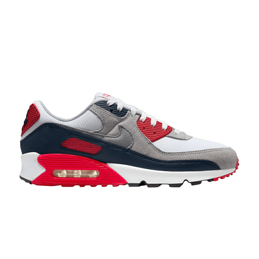 ナイキ マックス 白色 ホワイト クール 灰色 グレー 赤 レッド エアマックス USA 2025 スニーカー メンズ NIKE AIR MAX 90 / WHITE COOL GREY UNIVERSITY RED